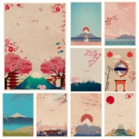japanese sakura fuji mountain good quality prints and posters wall art retro posters for home home decor