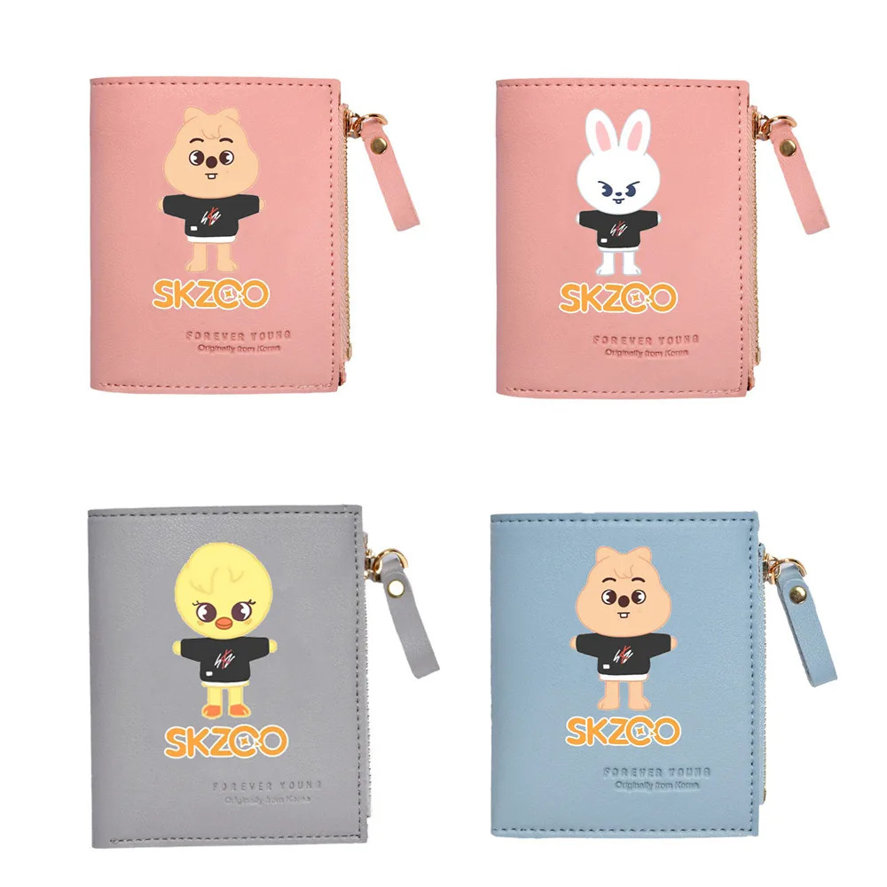 

New skzoos Kawaii Cartoon series Stray kids wallet series short wallet student fashion coin purse student gift girl heart