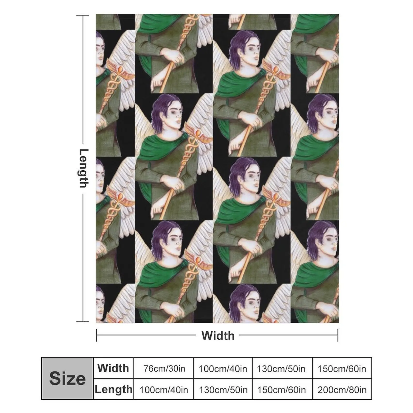 Архангел Рафаэль исцелитель - черное одеяло одеяла украшения для диванов