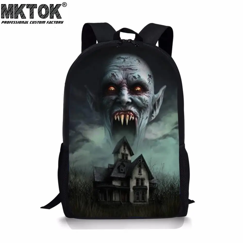2022 Trend Horror Thriller Pattern School Bags Customized Teenagers Backpacks Mochilas Escolares Students Satchel Free Shipping