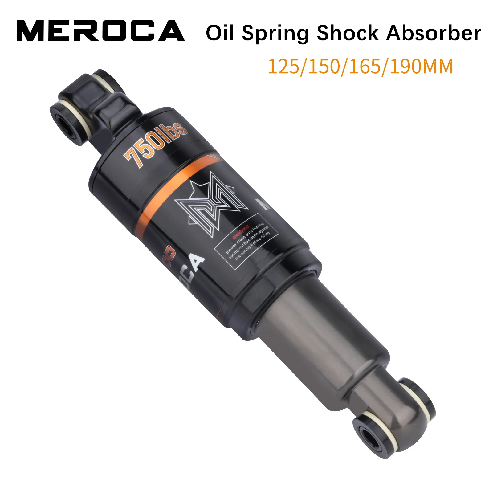 

MEROCA Bicycle Oil Spring Shock Absorber 125 150 165mm 850/750/1000lbs Rear Shock Absorber for E-scooter Mountain Bike Rad Bike