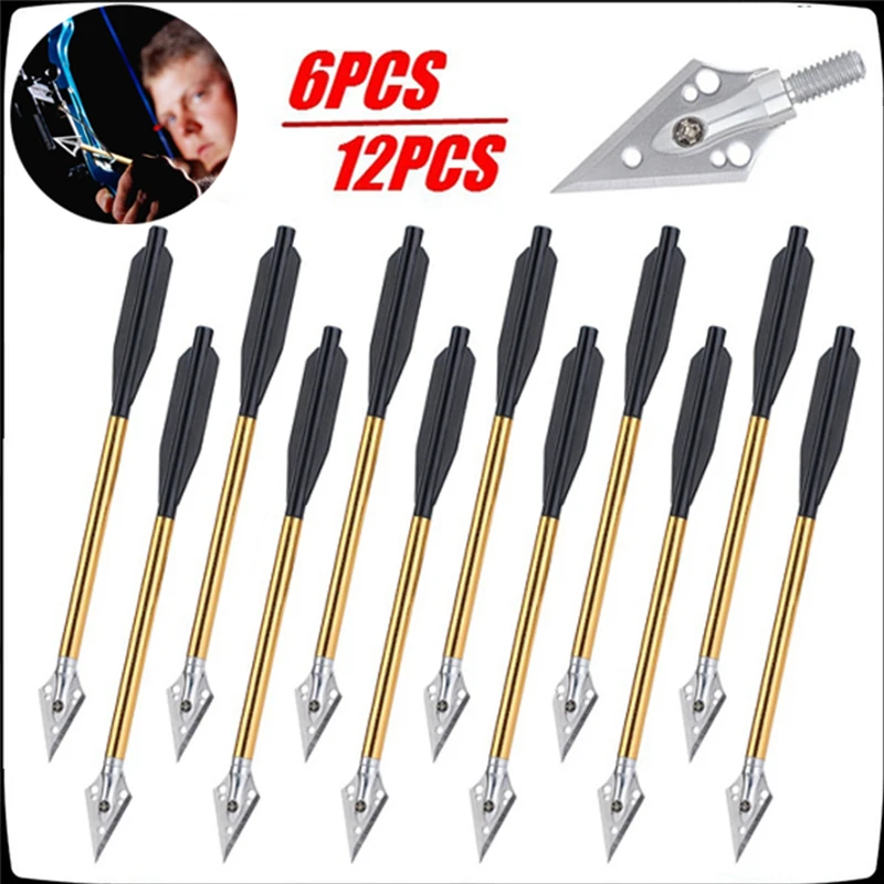 

Aluminum Crossbow Bolt Arrows For Outdoor Hunting Shooting Recurve Accessories Crossbow Arrows 6/12 Pieces High Quality Archery