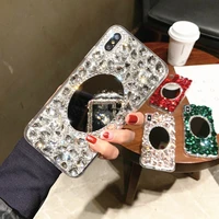 luxury crystal gem rhinestone mirror diamond case for samsung s22 ultra s20 s10 s9 s21 plus note 20 10 9 8 soft shockproof cover