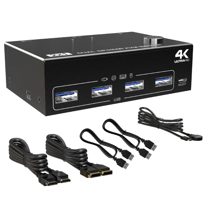 

Metal USB3.0 High Definition Interfaces KVM Switcher 202DH3 Seamless Keyboards, Mouse, Shares High Performances