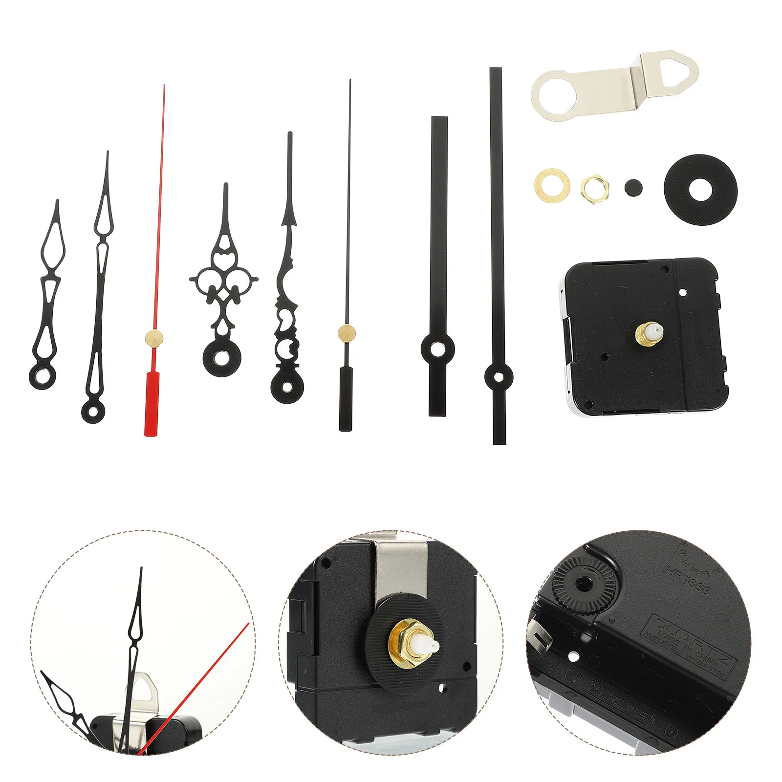 

1 Set Parts Clock Hands Set Wall Clock Parts Clock Mechanism Kit Clock Movement Replacement for DIY Use Friends Replace Indoor