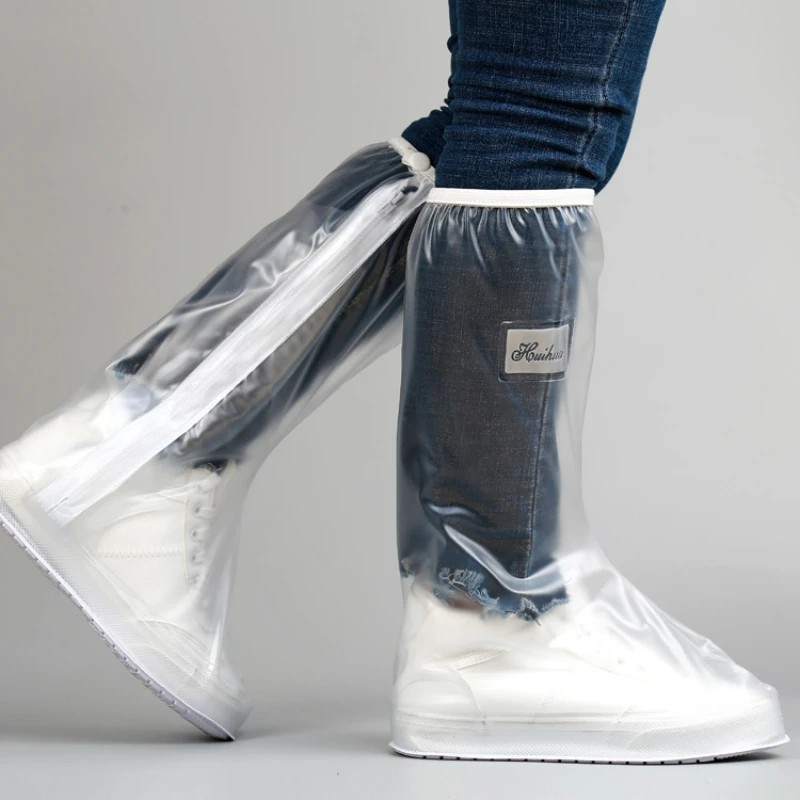 

With Pressed Edge and Thickened Sole Wear Resistant and High Quality Rainproof Shoe Cover Men's and Women's High Tube Shoe Cover