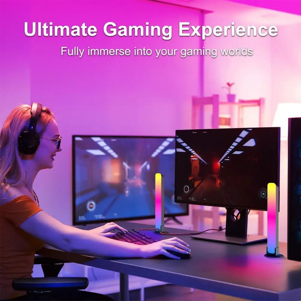 

Ambient Light APP Control Color Changing USB Powered Music Sync Gaming Light Bar for PC Lighting