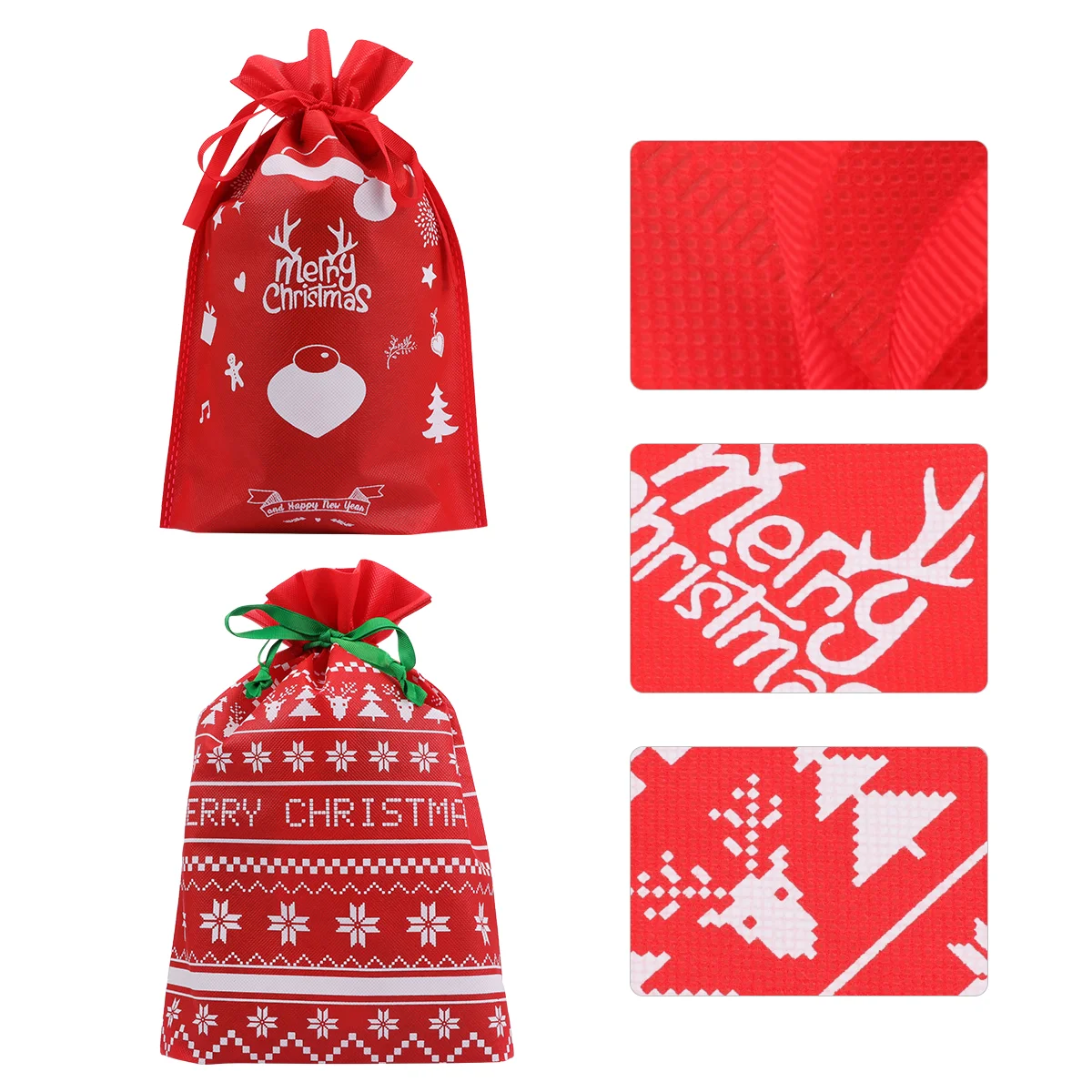

Printed Drawstring Christmas Packaging Holiday Treat Xmas Storage