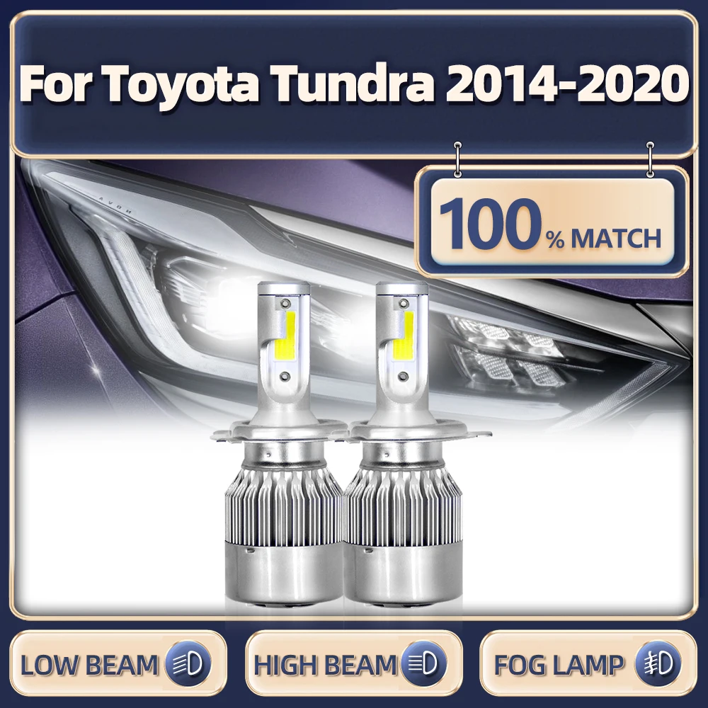 

6000 лм, лампы для фар головного света, Canbus, автомобильная лампа 2014 K, белая, 12 В, турболампа для Toyota Tundra 2016, 2015, 2017, 2018, 2019, 2020,