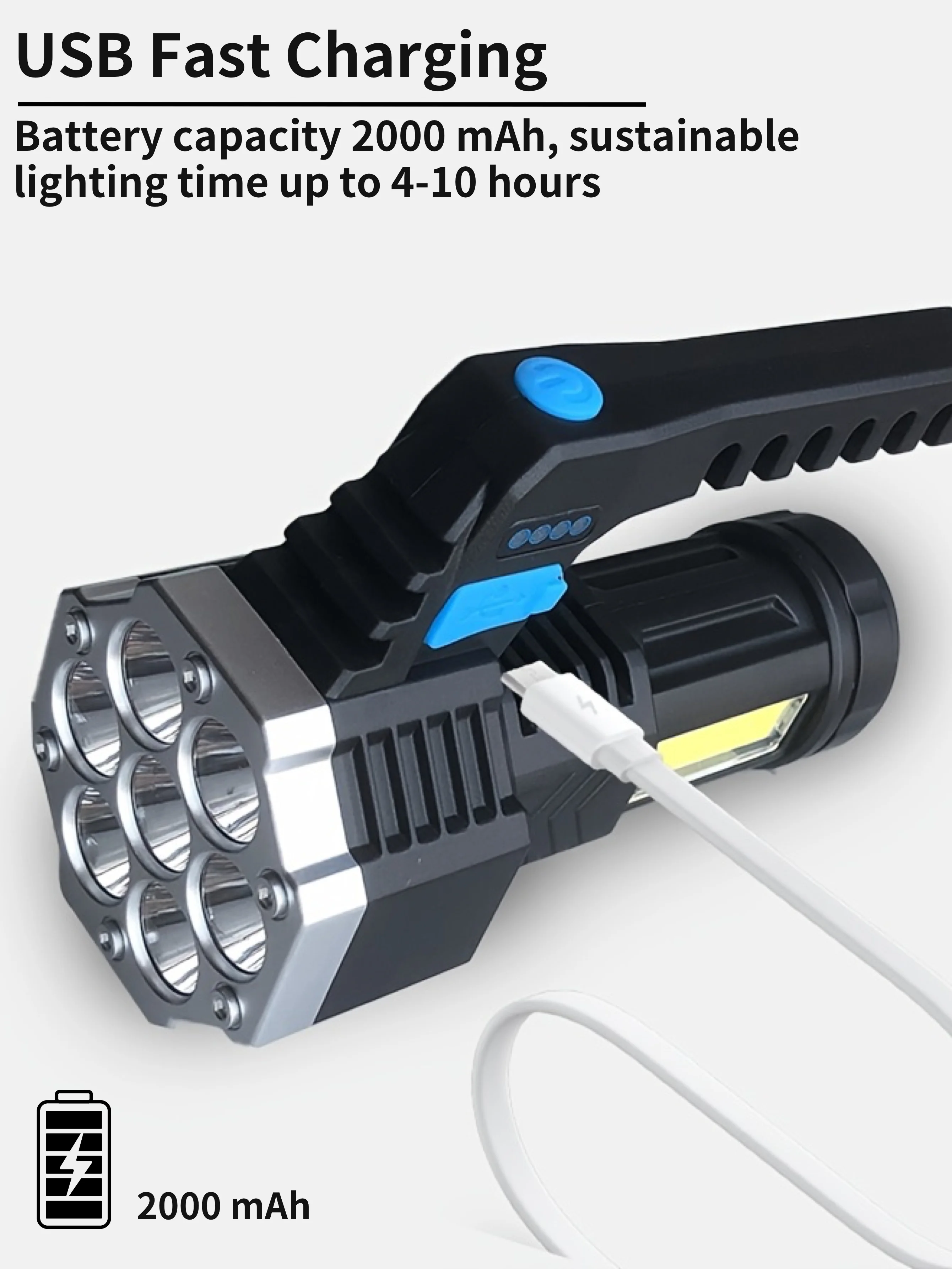 Фонарик WARSUN DC828 — портативный прожектор с двойным источником света