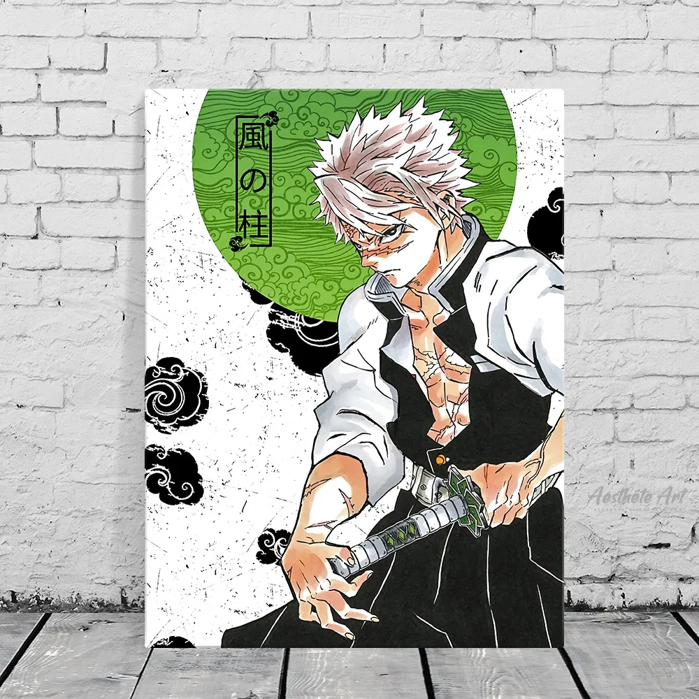

Sanemi Shinazugawa Kimetsu no Yaiba Аниме Манга холст живопись настенный художественный постер печать картина украшение для гостиной домашний декор
