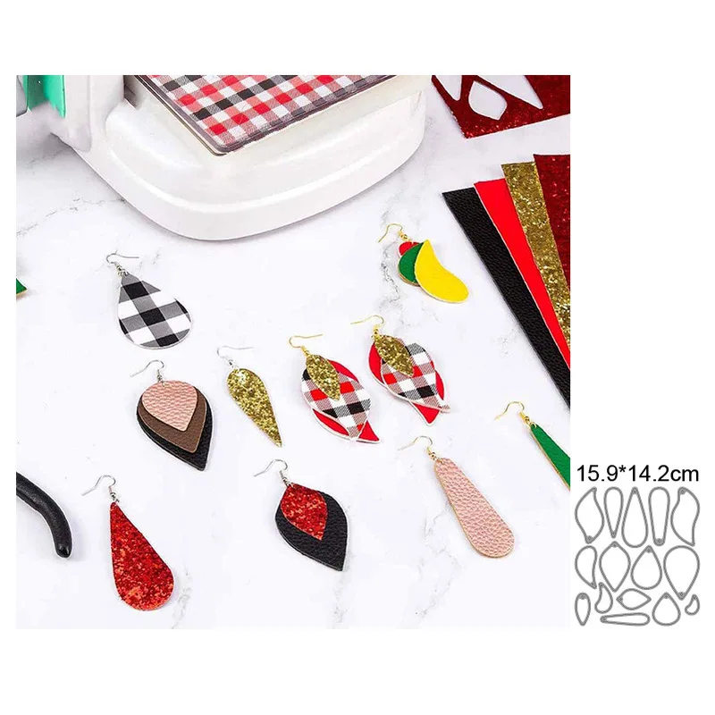 2022 New Earrings Frame Set Metal Cutting Dies DIY Scrapbooking Embossing Paper Photo Frame Stamps Crafts Template Mould Stencil
