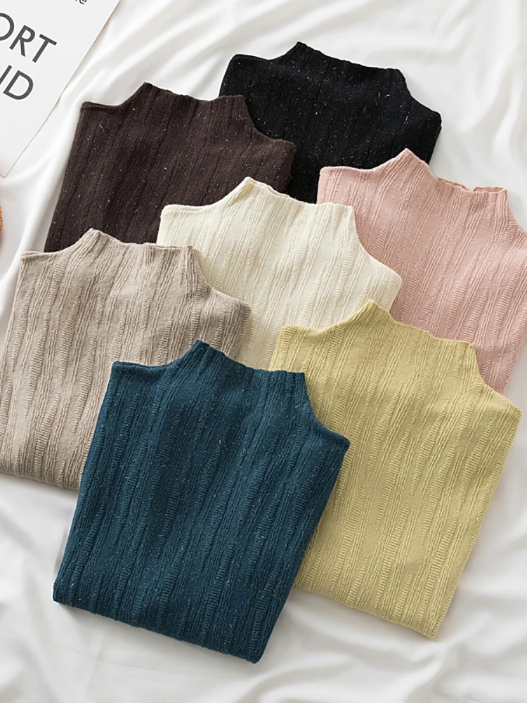 

AOSSVIAO Basic Turtleneck Slim Sweater Pullover Women Autumn winter Casual long Sleeve Sweater For women Female Chic Jumpers top