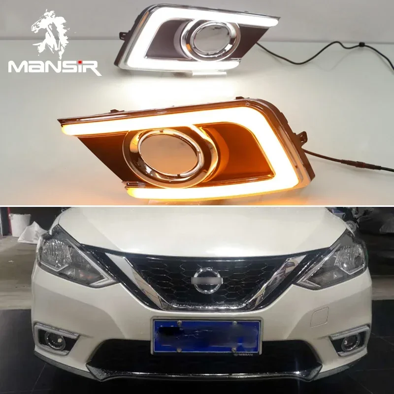 

Светодиодные дневные ходовые огни для Nissan Sentra B17 2016 2017 2018 2019 Индикатор сигнала 12 В Автомобильные фары DRL Аксессуары Дневные фары