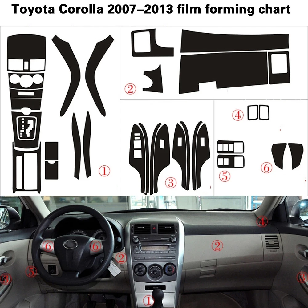 

Автомобильные аксессуары Neue 5D, наклейки из углеродного волокна для Toyota Corolla 2007-2013, внутренняя декоративная Центральная панель управления
