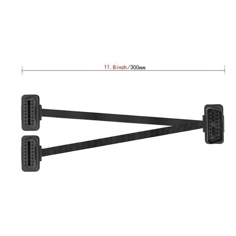 

Double Connector OBDII Expansion Accessories Black Brand New Male To Double Female Cable One For Two Y Splitter