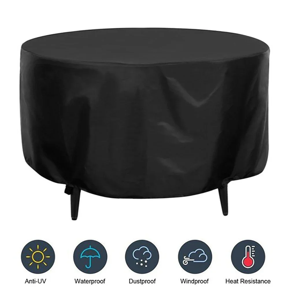 

420D Patio Furniture Covers Outdoor Anti-Fading Round for Table Chair Waterproof