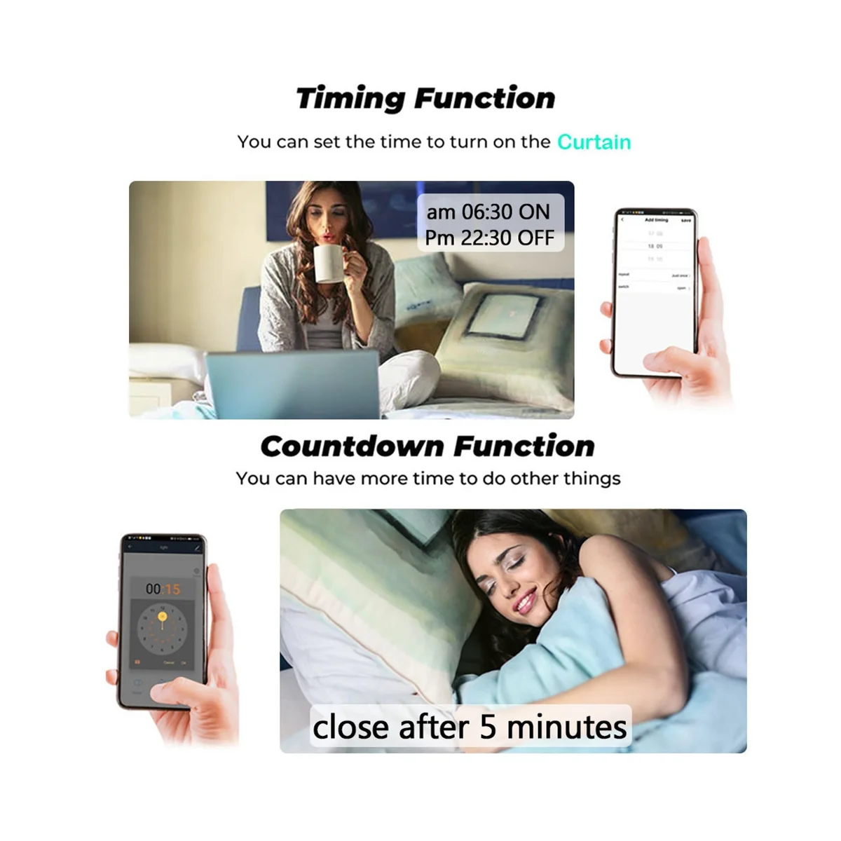 Переключатель для штор Tuya Smart Life Wi-Fi 433 МГц