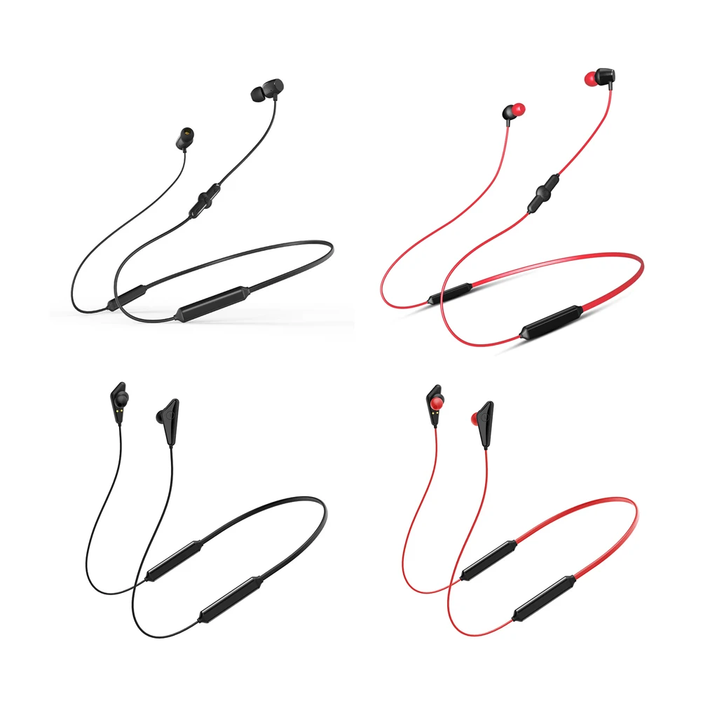 

Wireless Neckband Bluetooth-compatible Headset Earphone with Mic Headphone Music Listening for Sporting type1 Black
