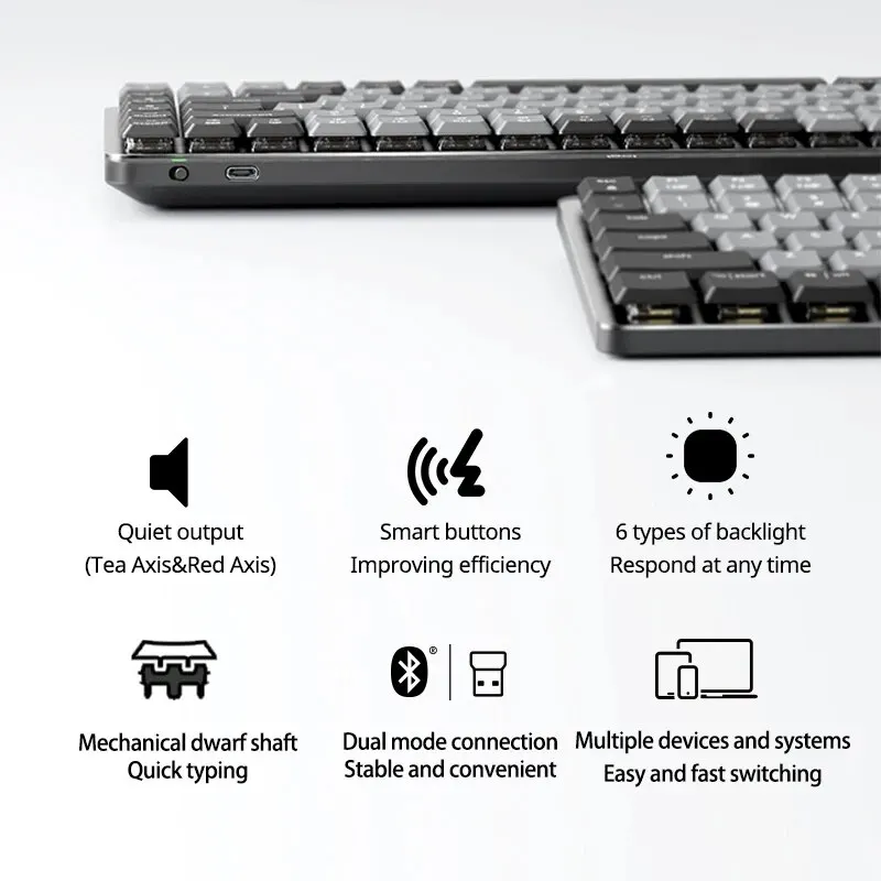 Клавиатура Logitech MX Механическая Беспроводная игровая Офисная для Windows IOS Android