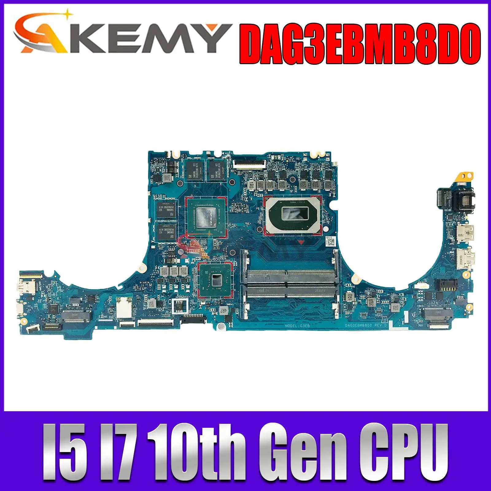 

For HP Omen 15-EK0018TX 15-EK Laptop Motherboard with I5 I7 10th Gen CPU GTX1650 Mainboard DAG3EBMB8D0 DDR4