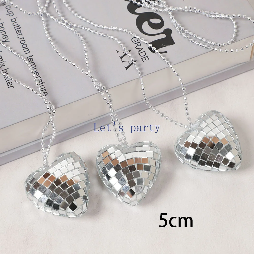 Зеркальные диско-шары в форме сердца 2/4 шт.