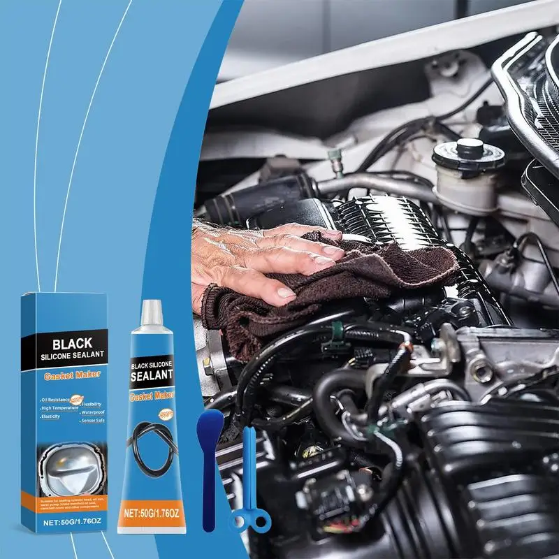 Черный силиконовый герметик устойчивый к высоким температурам автомобильный