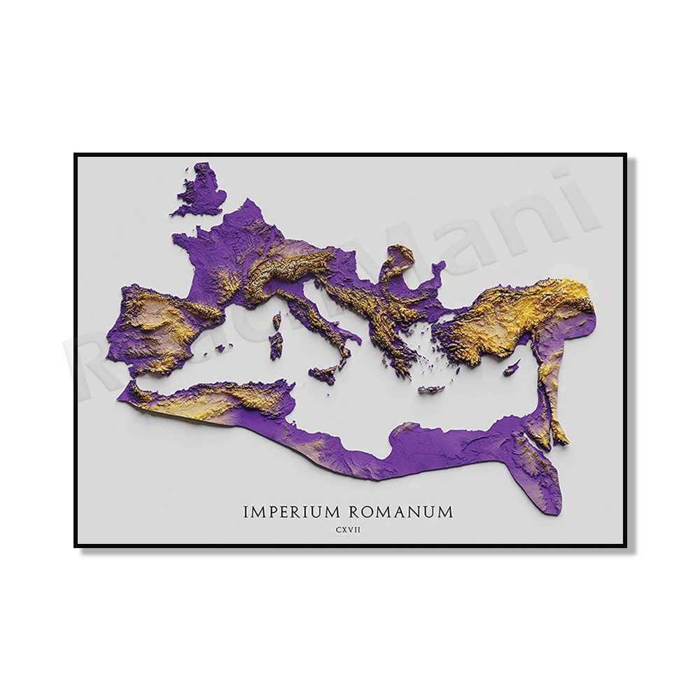 

Топографическая карта Казахстана, печать на холсте, ReachMani