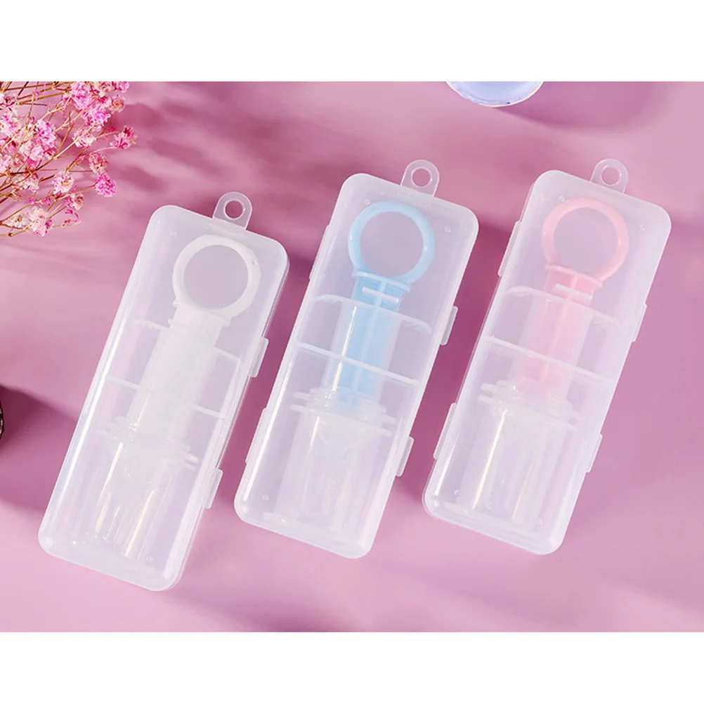 

3Pcs Baby Medicines Feeder Needle Cylinder Design Water Feeding Tool 1Pcs Each White Pink Blue