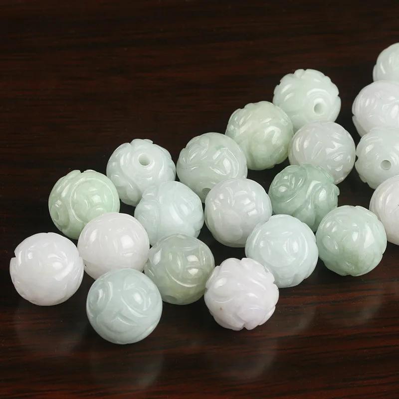 

5pc Natural Jade Emerald Lotus Bead 13mm For Jewelry Making Diy Bracelet Necklace Jades Stone Beads Accessories Jewellery