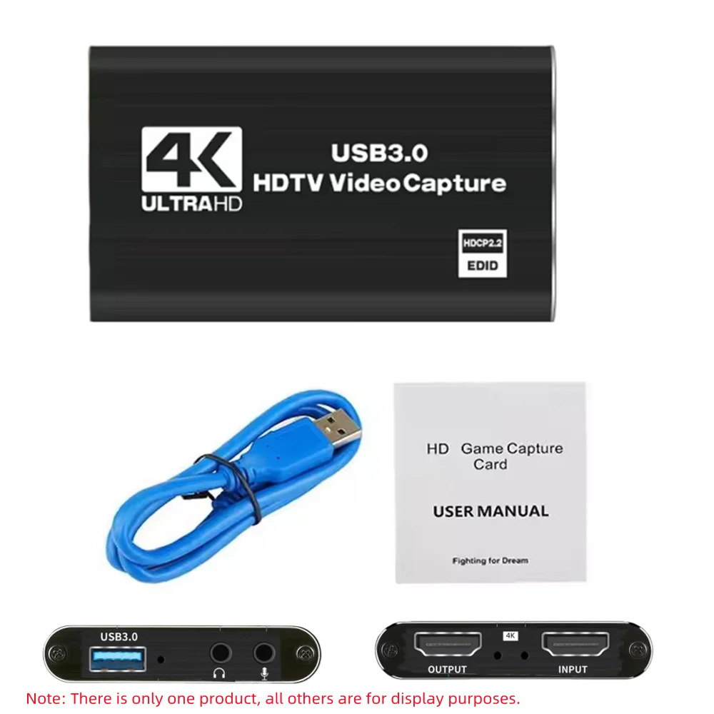 Фото Карта видеозахвата 4K HDMI-совместимая с USB 3.0 1080P 60Гц с выходом Loop-Out для PS5, ПК, прямых трансляций игр, камеры, вещания, OBS №4