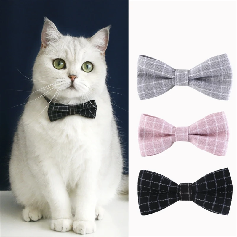 

Fashion Classic Plaid Bow Tie Pets Collor Adjustable 17-33cm Neck Decorate Collors High Quality Cats Puppy Supplies Accessories