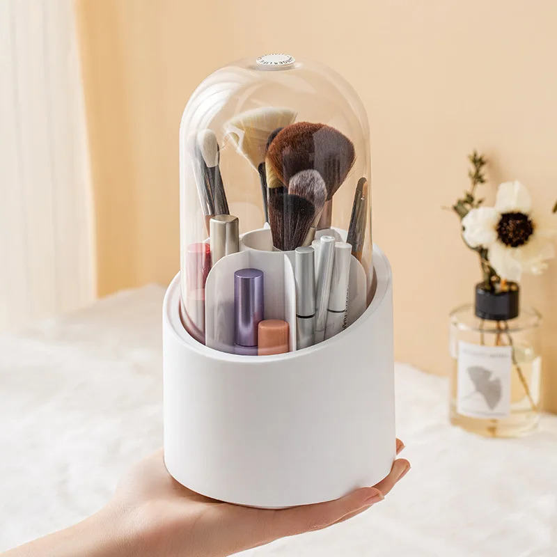 

Rotary Cosmetic Brush Storage Dustproof Eyebrow Pencil Storage Box Organizer Cylinder Transparent Large Capacity Pen Holder