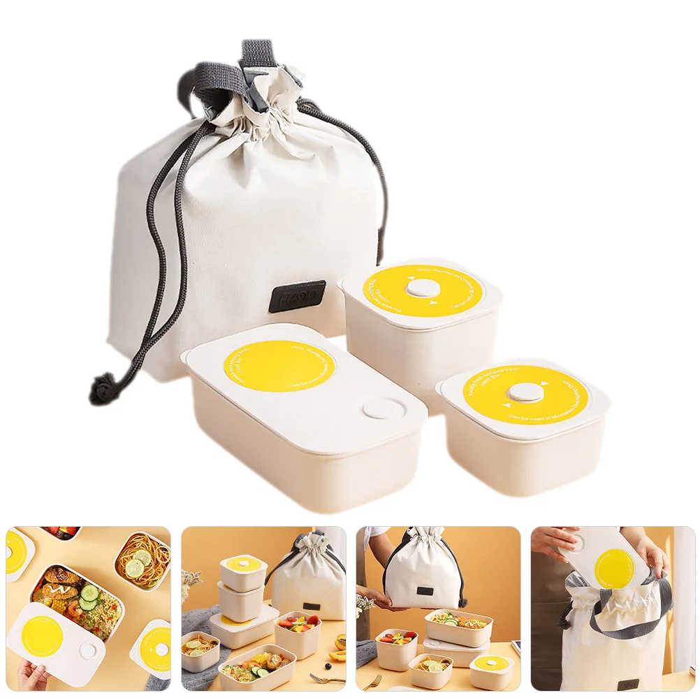 

Lunch Containers Adults Bento Accessories Plastic Lunchbox Food Storage Salad Single Layer