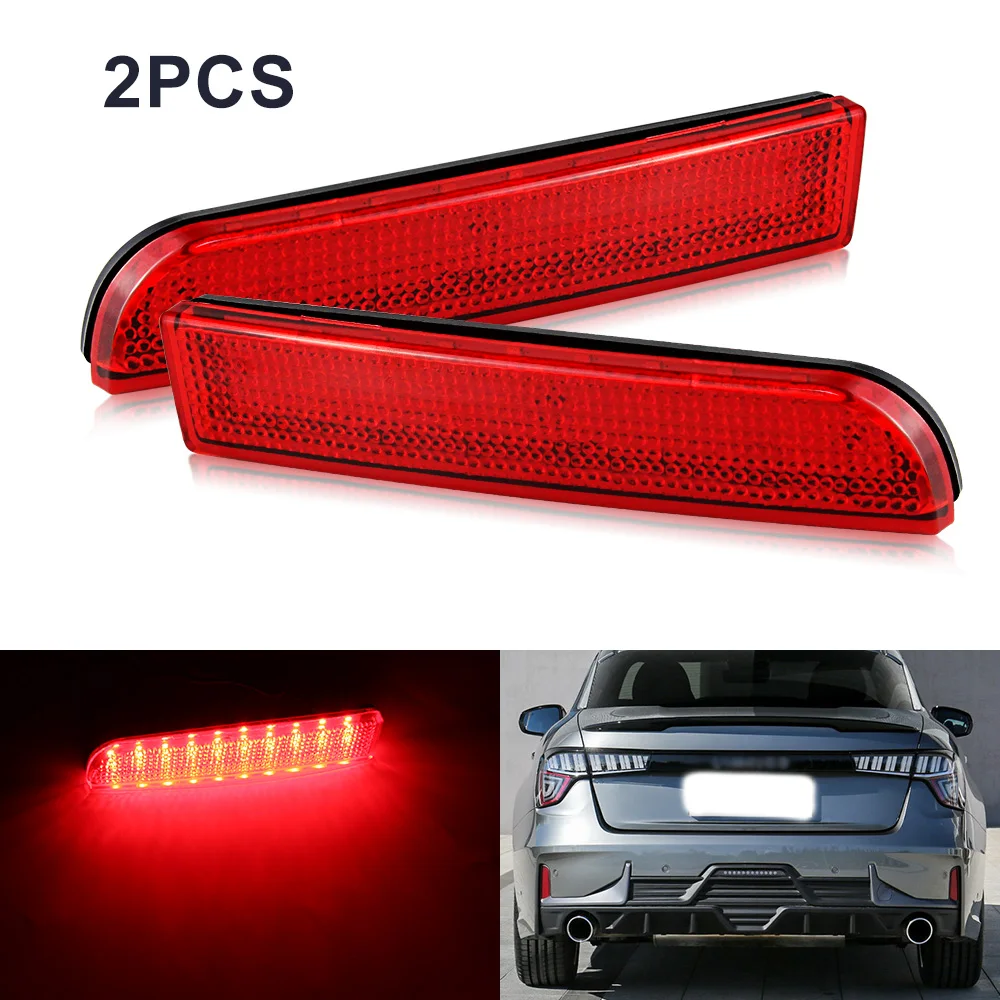 

3D оптические светодиодные фонари для бампера Mitsubishi Lancer Evo X Outlander, задние тормозные задние противотуманные фары, аксессуары для автомобиля, 1 комплект