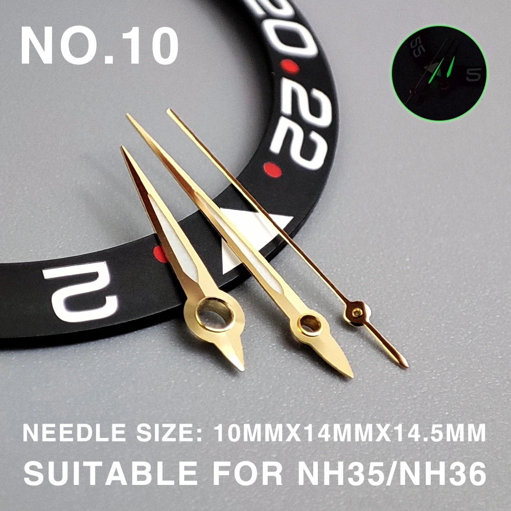 Modified Accessories NH35 Watch Handse Luminous Mechanical Abalone Diving Precision Watch Hands Suitable for NH35 NH36 Movement