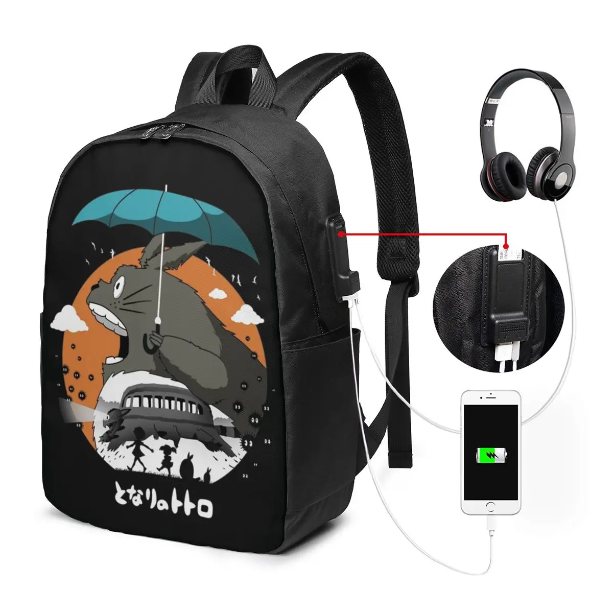 

Totoro - My Neighbor Totoro Backpack Men Women School Bag Student Travel Rucksack MultiPockets