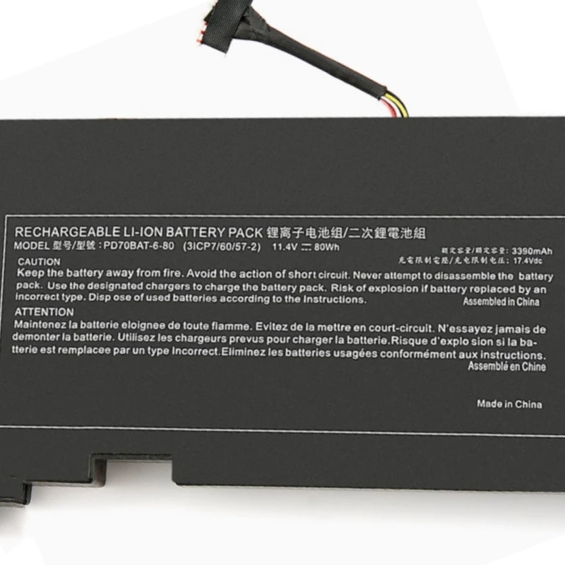 Аккумулятор PD70BAT-6-80 для Clevo Colorful X17 Pro PD7X Gaming Guru Rain RTX3060 PD70PNP I69 RTX3070Ti PD70PNN RTX3080Ti PD70PNT