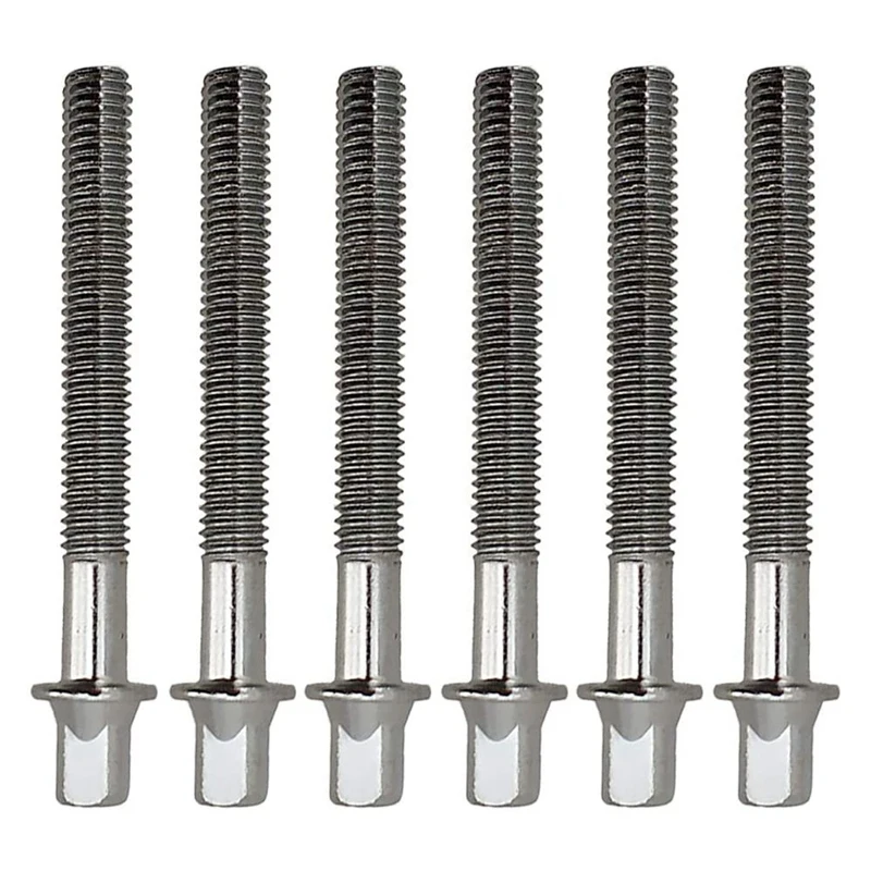 

Quality 6Pcs Drum Tension Rod With Washers Metal Drum Mounting Screws Short Drum Fastener For Drum Lugs(Silver)
