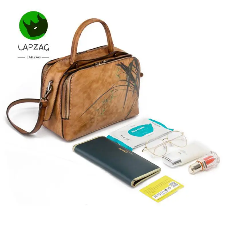 Сумочка на плечо женская из воловьей кожи в стиле ретро