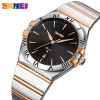 skmei top brand luxury stainless steel quartz men watches waterproof date time wristwatches fashon male clock reloj hombre 9257
