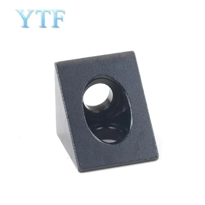 

10Pcs 3D Printer Parts Black Angle Connectors Triangular Aluminum Pieces Aluminum Blasting for Openbuilds