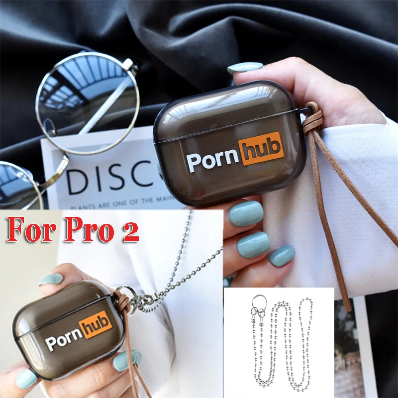 

Creative PornHub Cover for Airpods Case for AirPods Pro 2 Case Airpod Protective Skin Charging Box Sleeve Airpods 3 Cover Chain