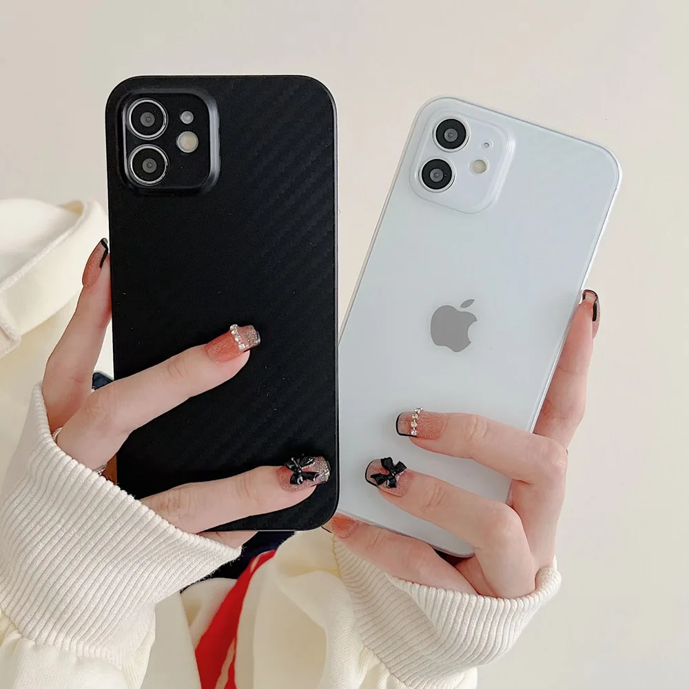 Ультратонкий чехол из углеродного волокна для iPhone 13 12 Pro Max Mini XR X XS 11 6 6S 7 8 Plus |