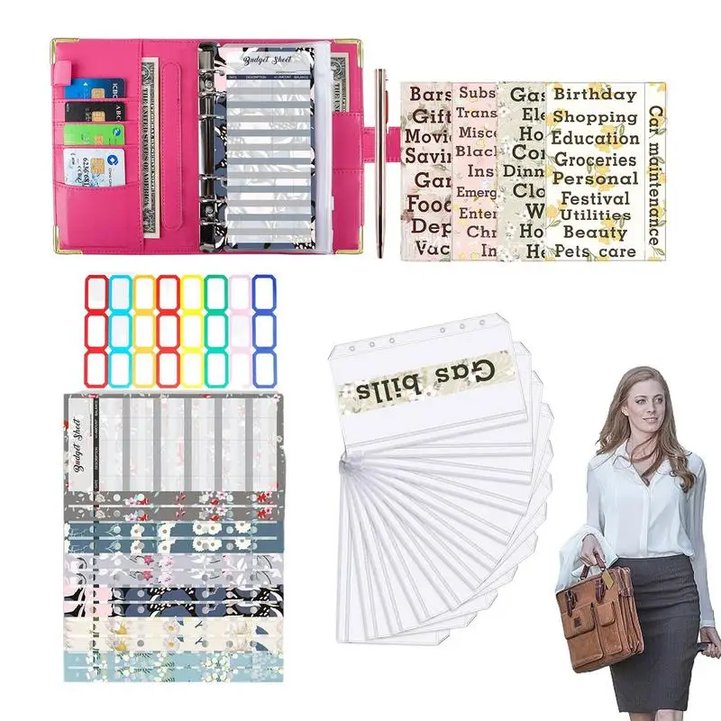 

Savings Binder Budget Planner With Cash Envelopes A6 Savings Binder With Zipper Envelopes PU Leather A6 Budget Binder For