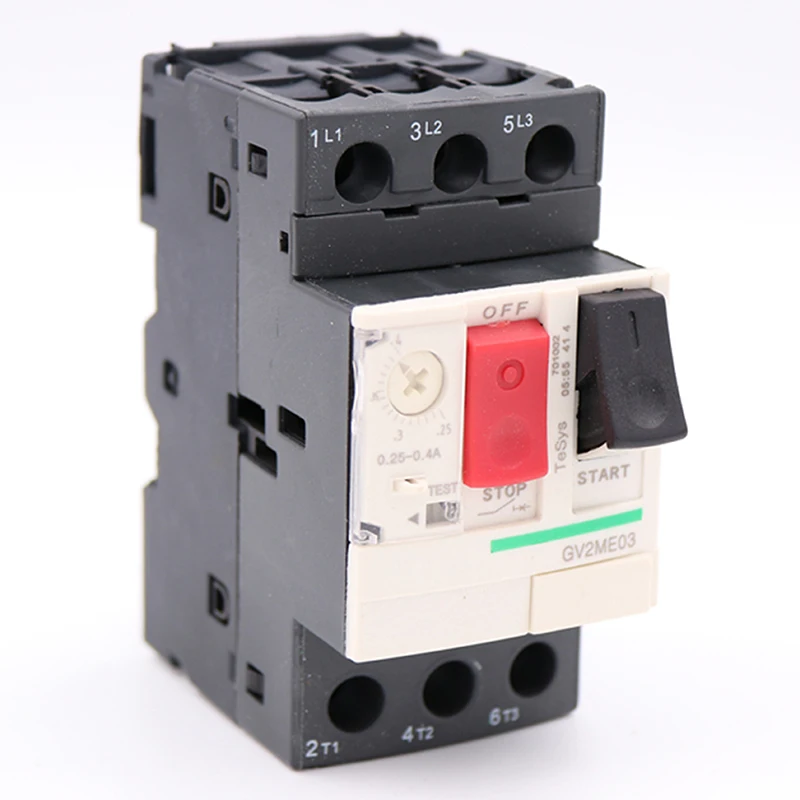 

Термомагнитный винтовой зажим GV2ME03 3P 0,25-A, клеммы, автоматический выключатель двигателя