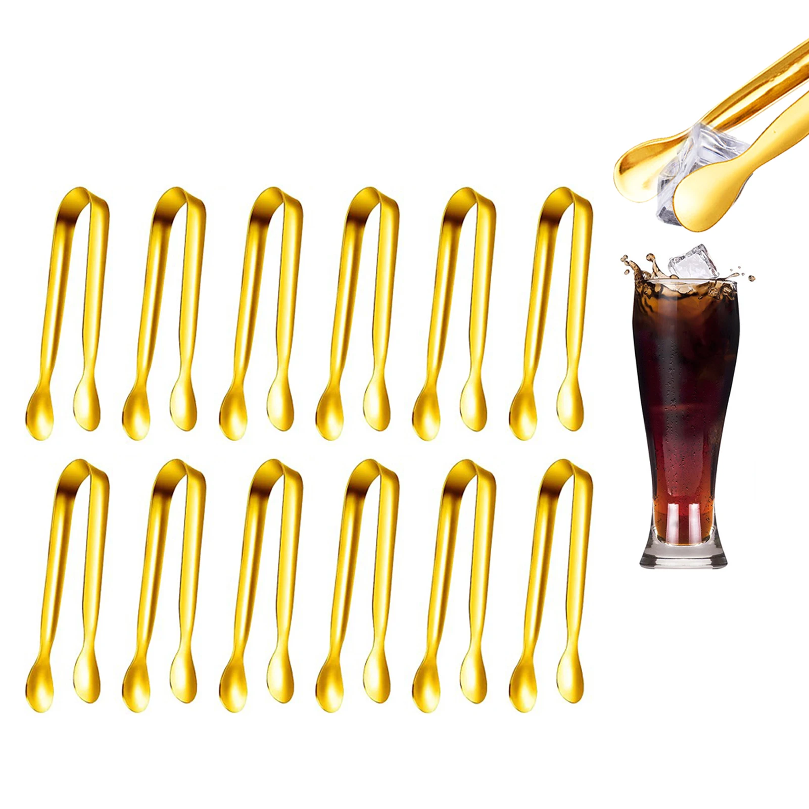 

12 шт., мини-щипцы для сахара, нержавеющая сталь