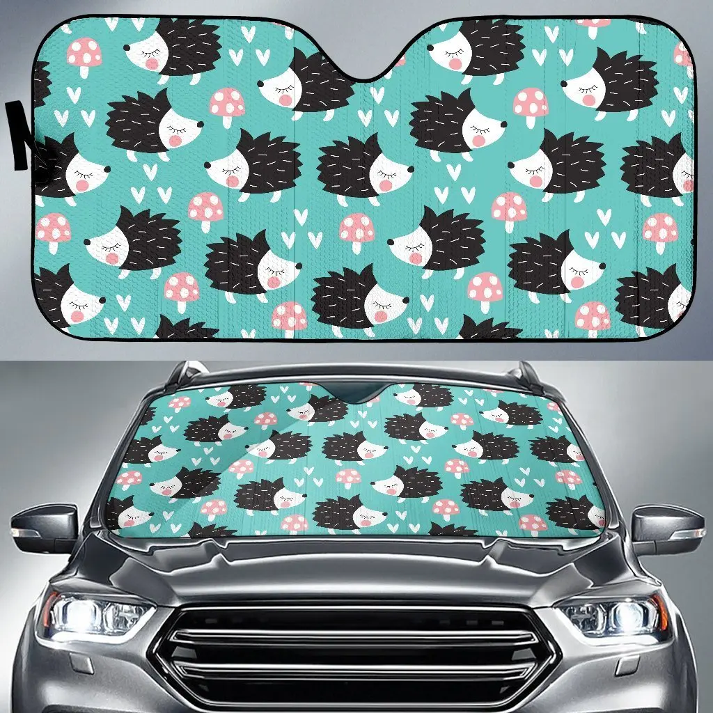 

Mushroom Hedgehogs Auto Sun Shade Car Windshield Window Cover Sunshade