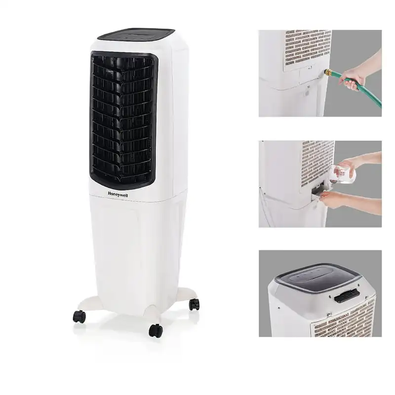 

Low Energy, Compact Fan & Humidifier, White Indoor Portable Evaporative Cooler