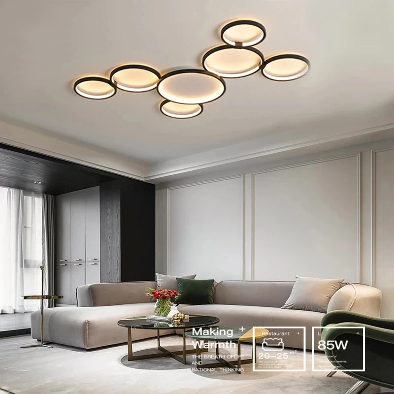 Yeni sıcak tasarımcı Modern led avize lamba RC dim oturma odası için restoran yatak odası çalışma ev tavan avize fikstürü